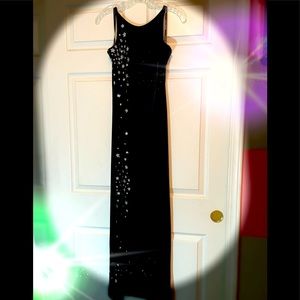 Morgan & Co. blk & silver stars long evening gown.